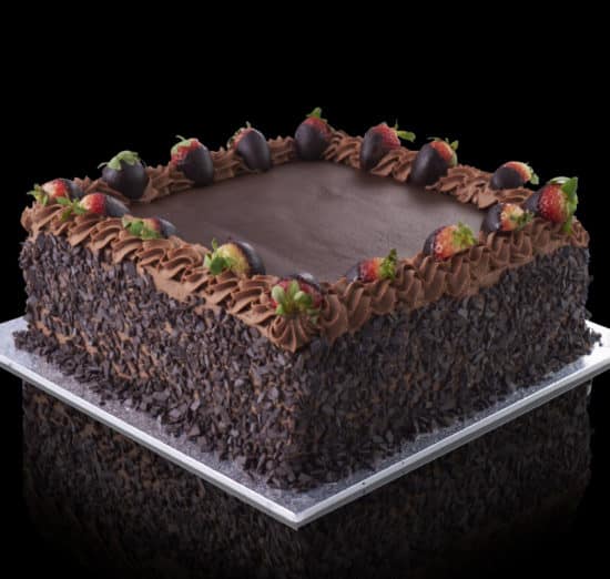 Chocolate Decorated Sponge Cake (Square)
