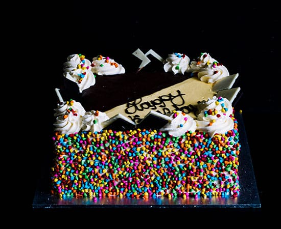 Square Sponge Cake with Sprinkles