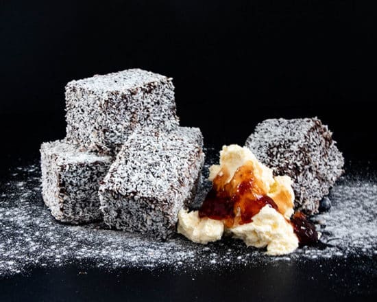 Lamington Fingers with Jam and Cream Bakers Dozen